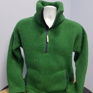 J Crew Womens Sherpa Pullover XS Green EUC